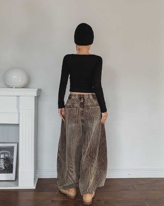 Dusty Corduroy Washed Balloon Pants