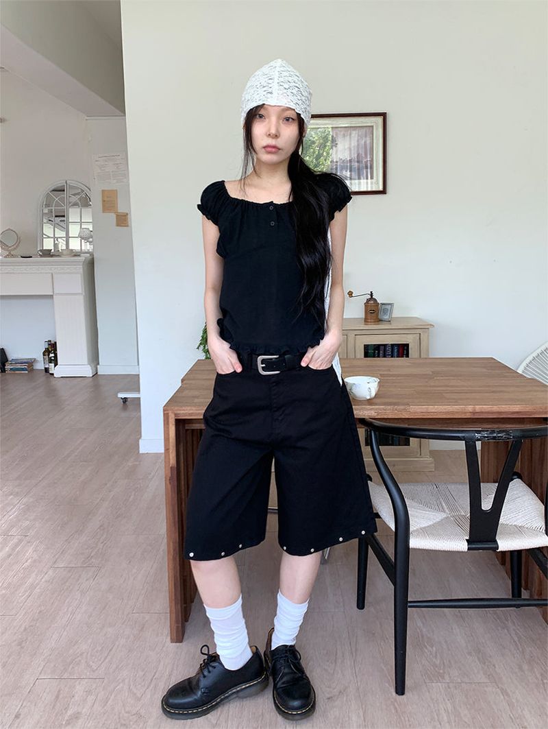 STUD BERMUDA PANTS (2C)