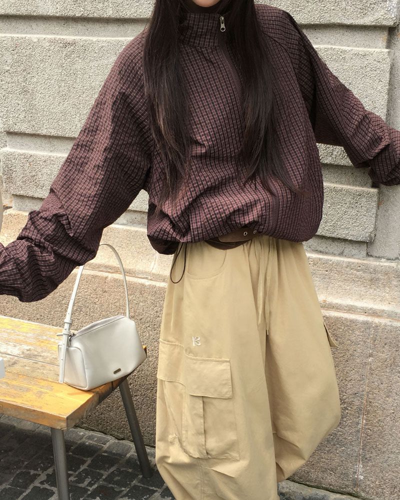 [ORIGINAL] Piping Half-Neck Windbreaker