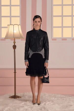 Bella leather jacket - black