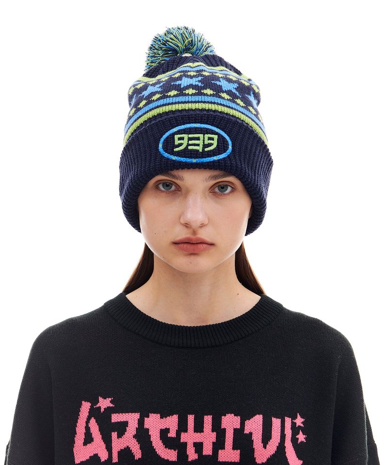 ARCHIVE BOLD（アーカイブボールド）の「939 TYPE J POMPOM BEANIE (NAVY)（Hats）」