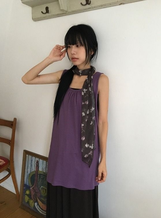 Una Layered Shirring Long Sleeveless