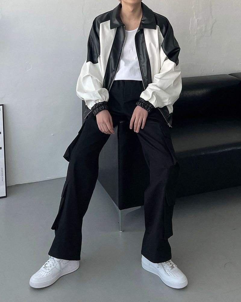 90's Coating Leather Jumper (2 colors)