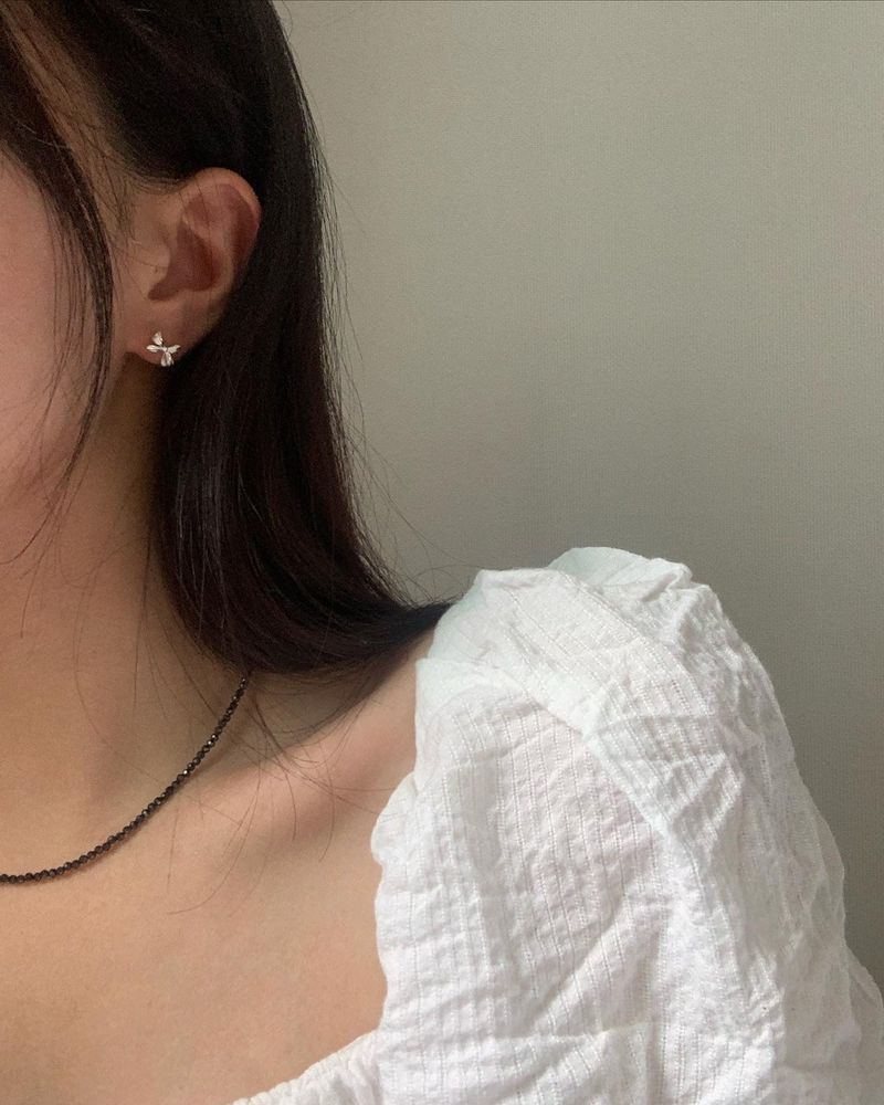 (silver925) ラブリーリボンピアス type2 *silver