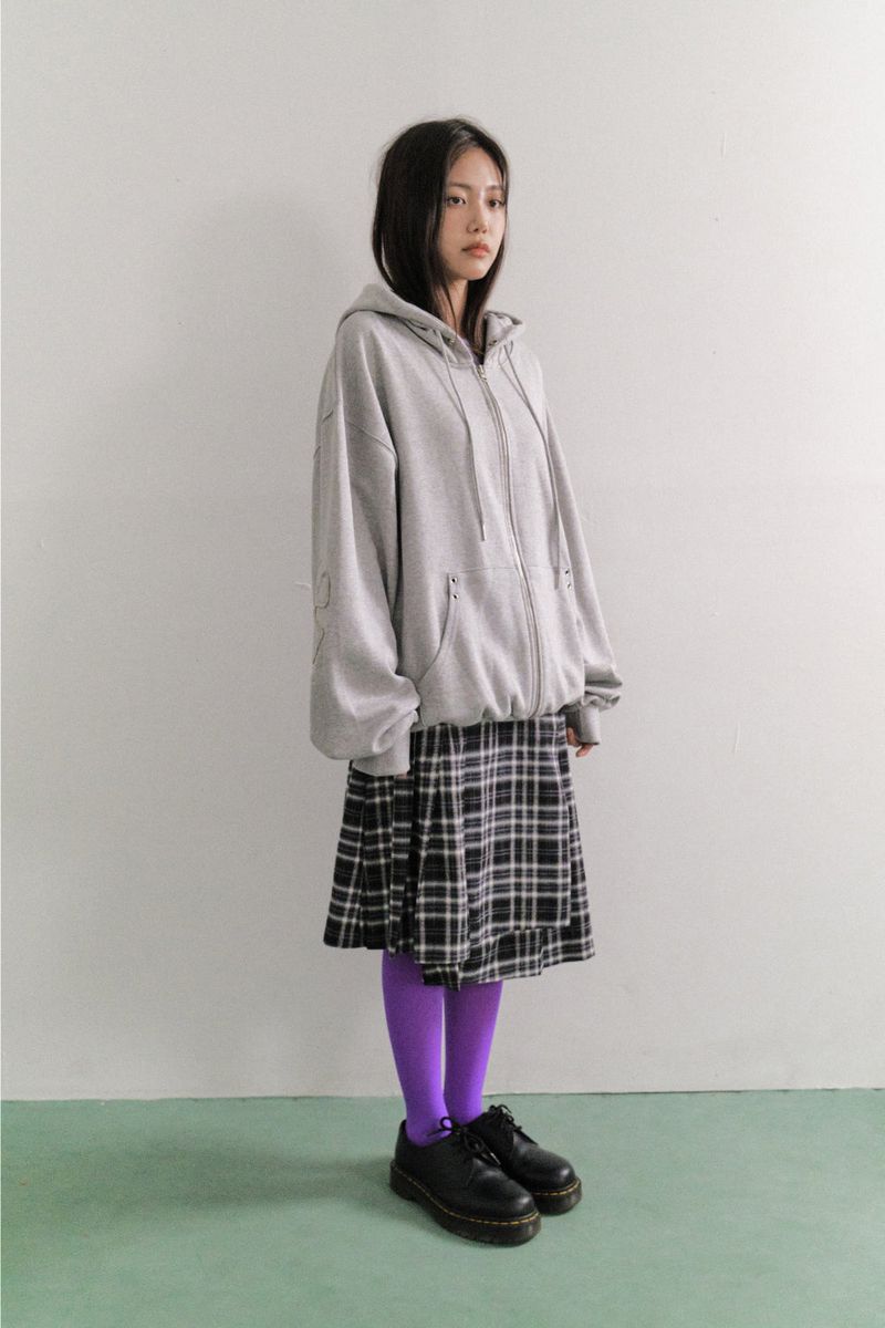 エルボーパッチフードジップアップ (3color)