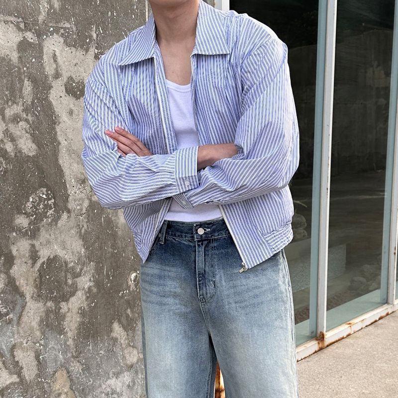 lemenne（ルメンヌ）の「LMN Bale Stripe Shirt Jacket (2 colors)（Jackets/Outerwear）」