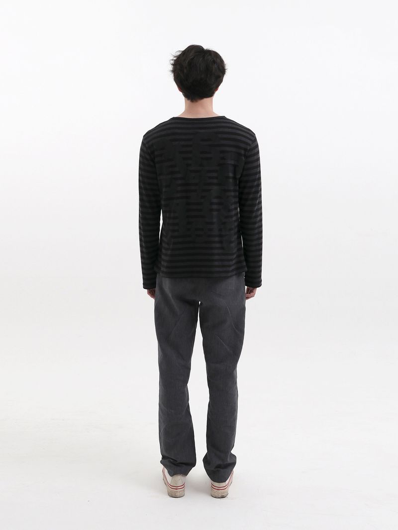 TICKETING STRIPE BORDER TEE (BLACK)