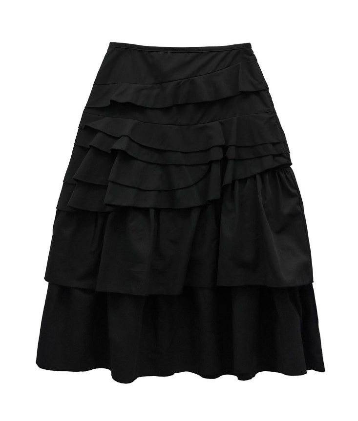Anple Unbalanced Frill Tiered Skirt