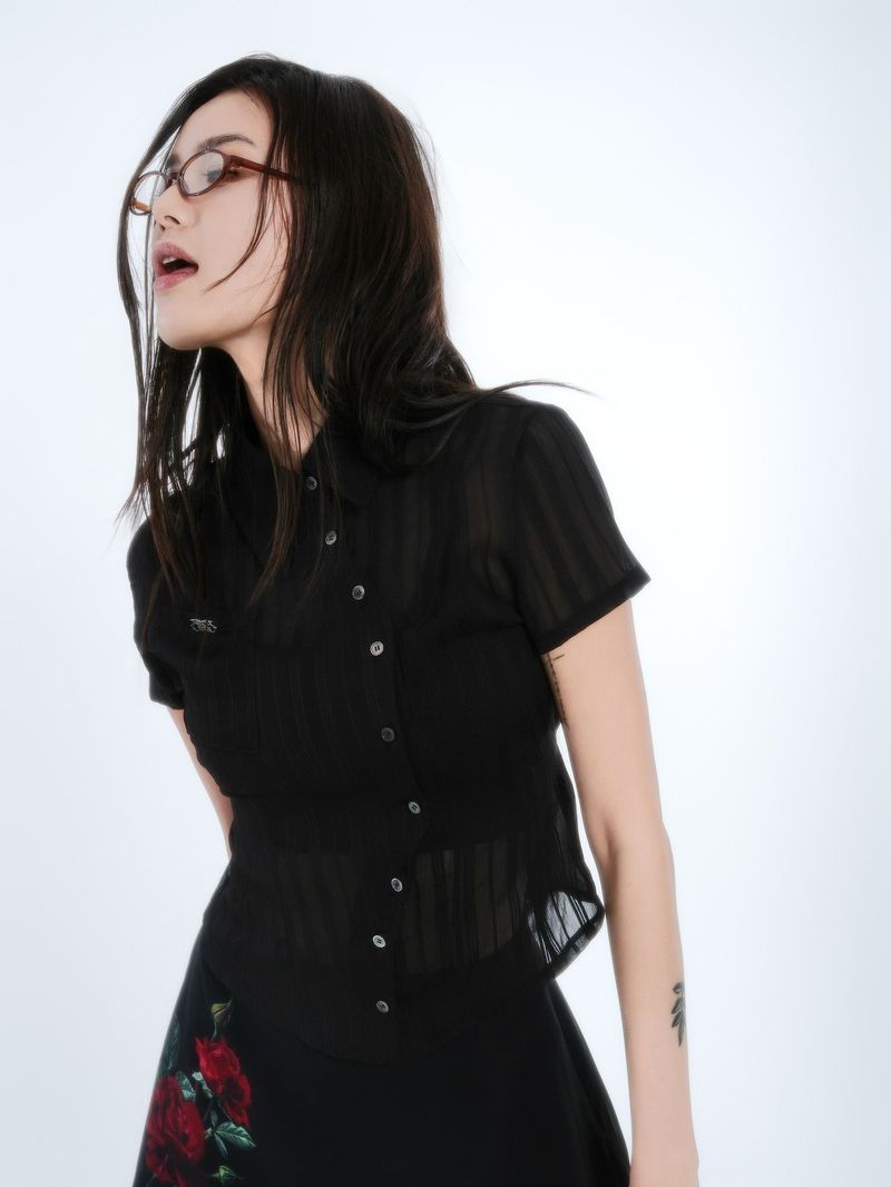 ROSE LAYERED SKIRT [BLACK]