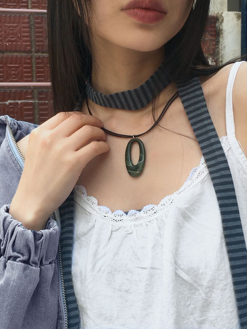 Minmin Vintage Oval Donut Two-Strap Necklace