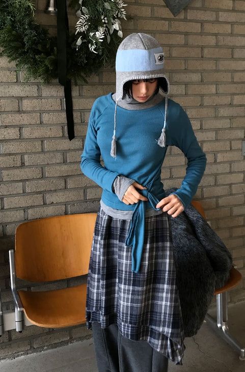 OVERLAP CHECK SKIRT
