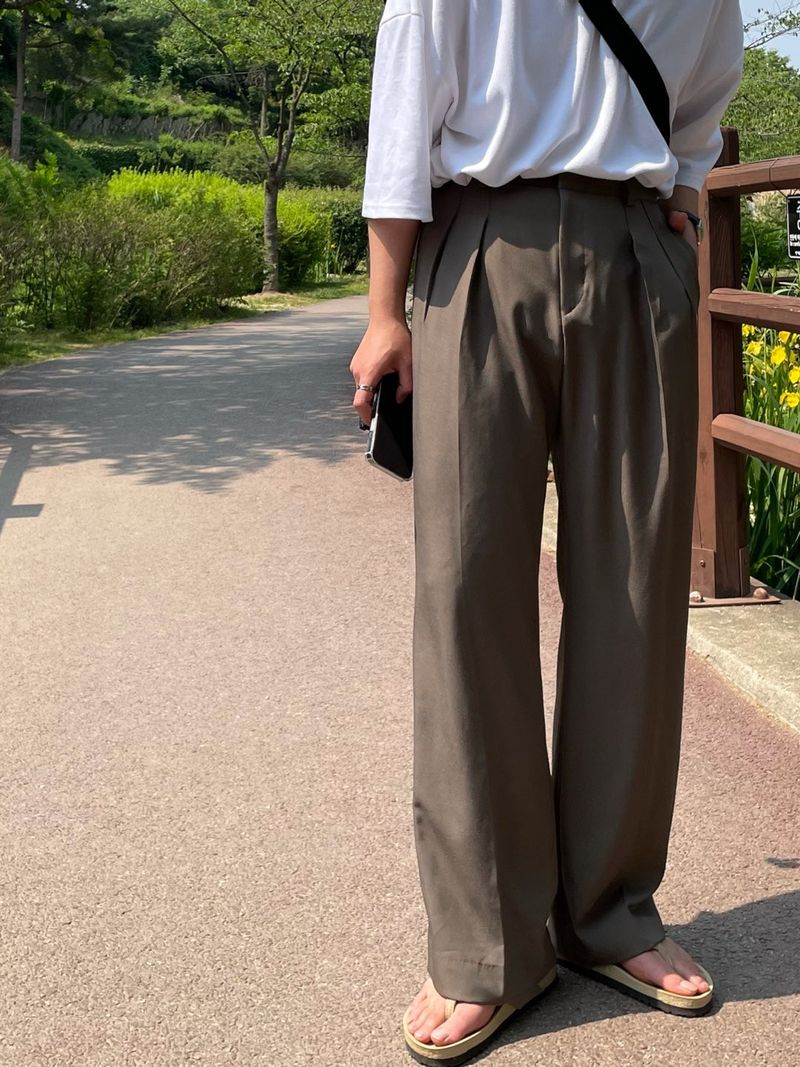  MINE MINMAL TWO TUCK WIDE SLACKS(3COLOR)