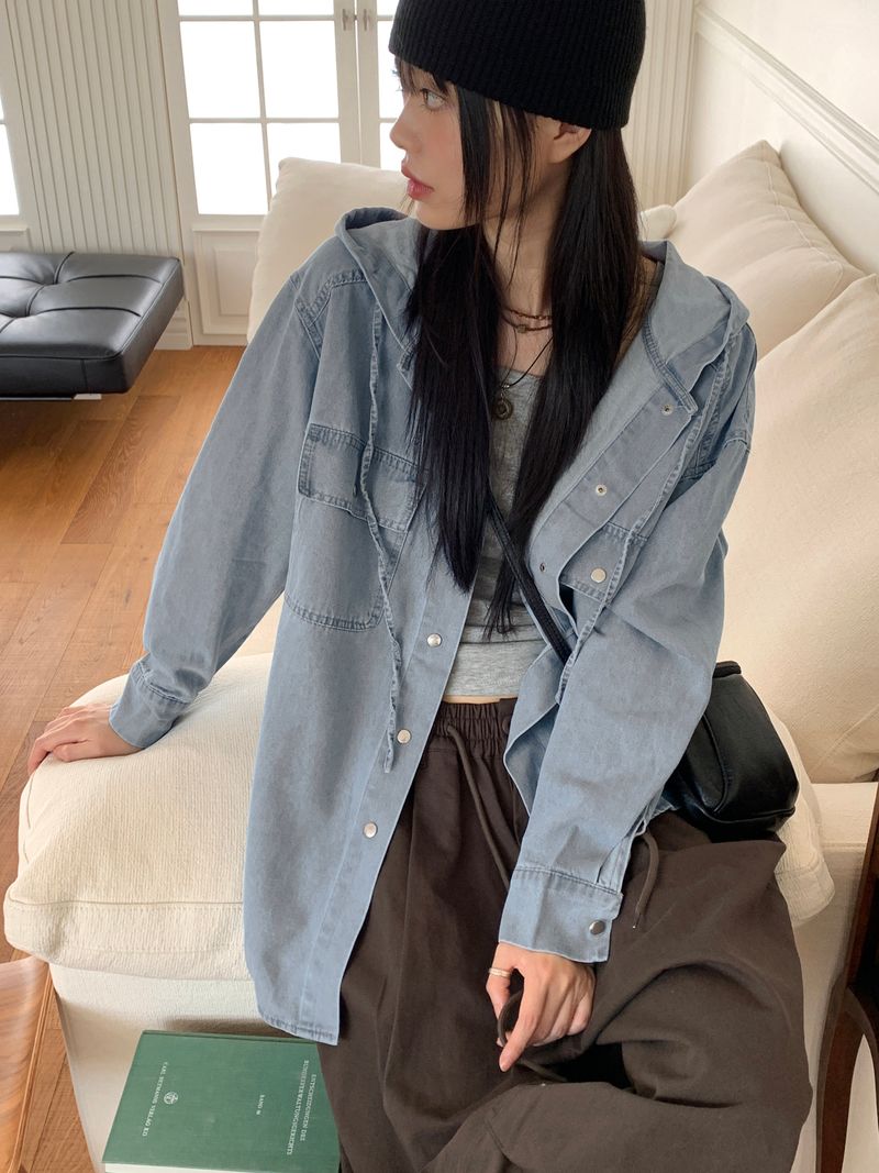 WONDER WONDER（ワンダーワンダー）の「Biphy denim hooded snap denim jacket nambang（Jackets/Outerwear）」