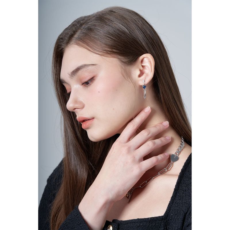 BLUE HEART JOIN EARRING