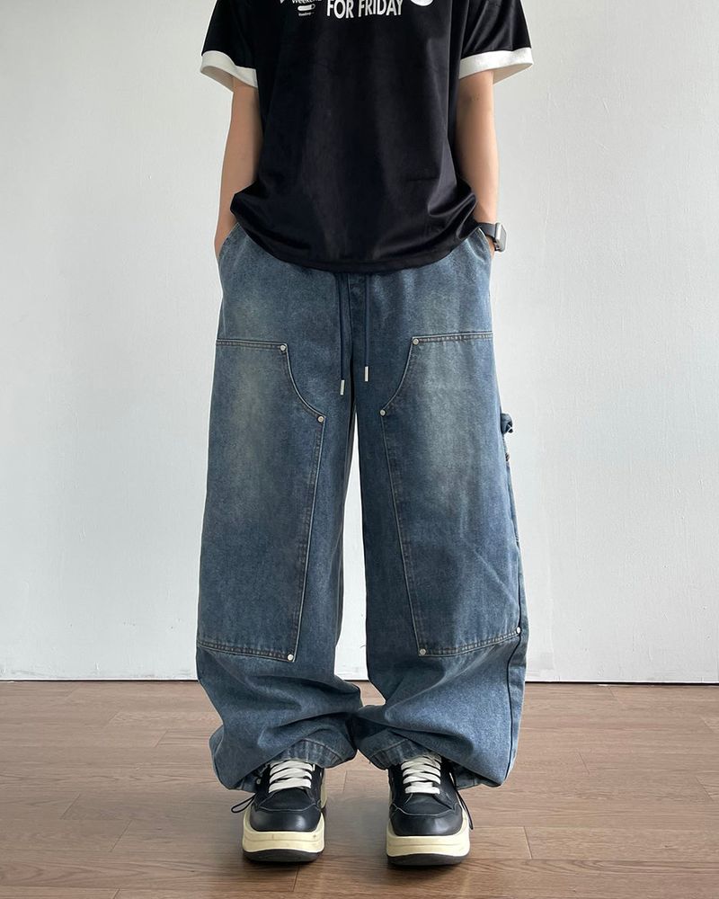 Leaf Double Knee Denim Pants