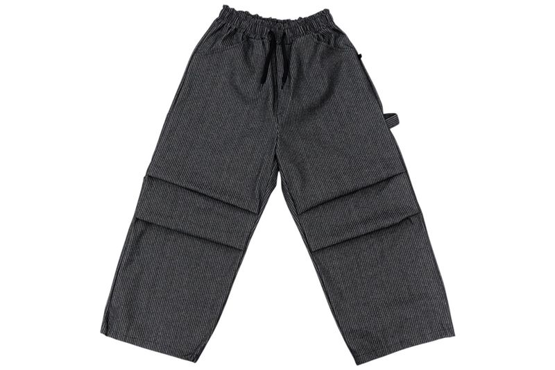 Wide-printed Carpenter Denim Balloon Pants