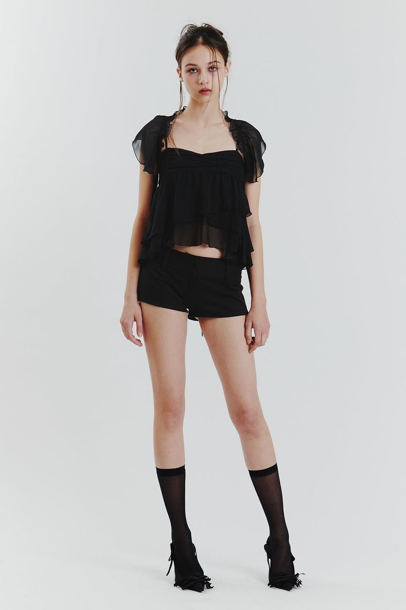 PAIN OR PLEASURE（ペインオアプレジャー）の「ELLA CAPE BLOUSE black（Tops）」