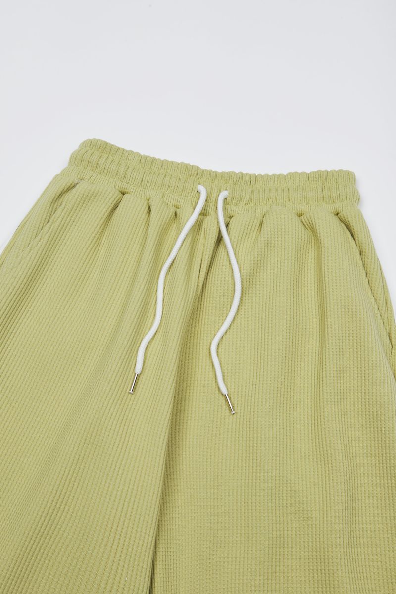 Waffle wide pants 4color