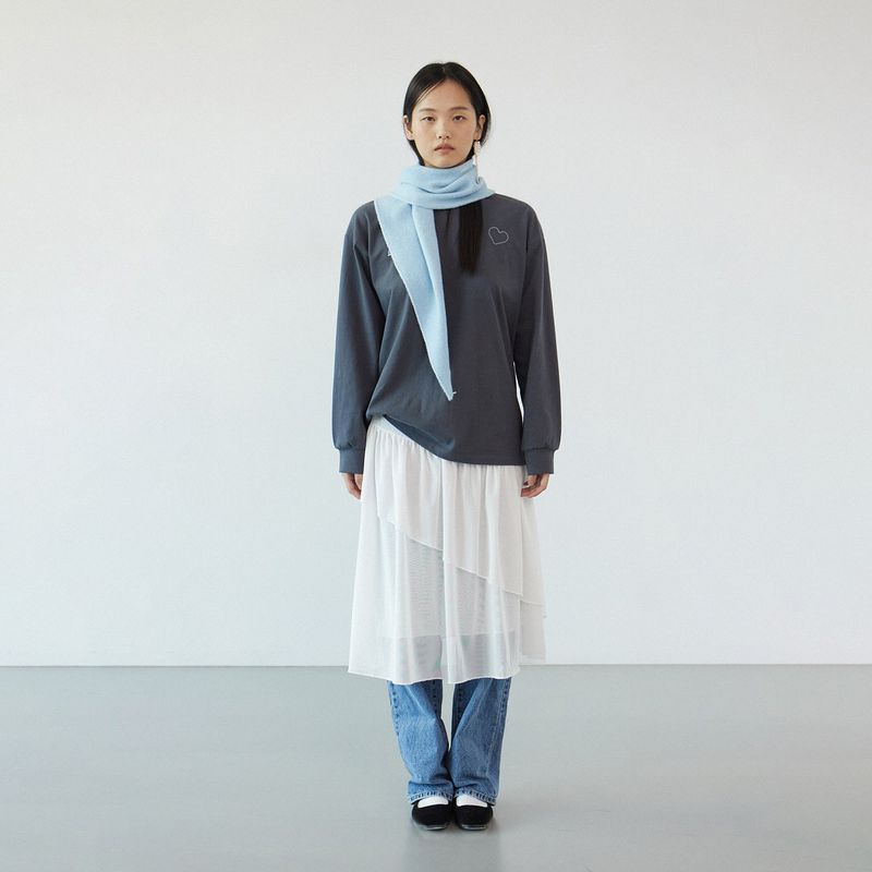 adit（アディット）の「メッシュフリルスカート_アイボリー（スカート）」