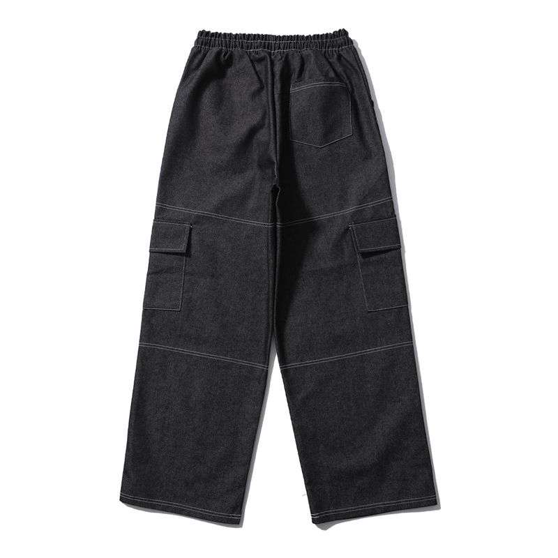 DENIM STITCH WIDEPANTS BLACK
