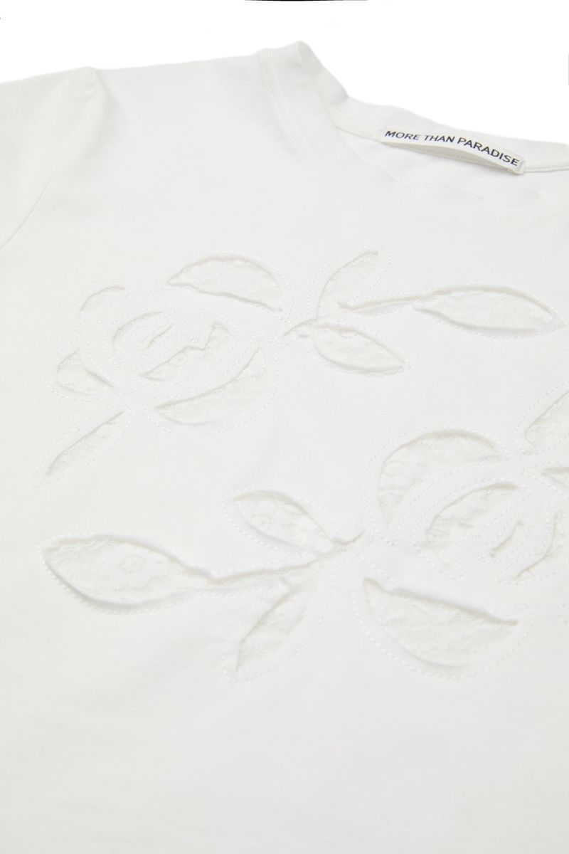 ROSE LACE CROP TOP /  WHITE