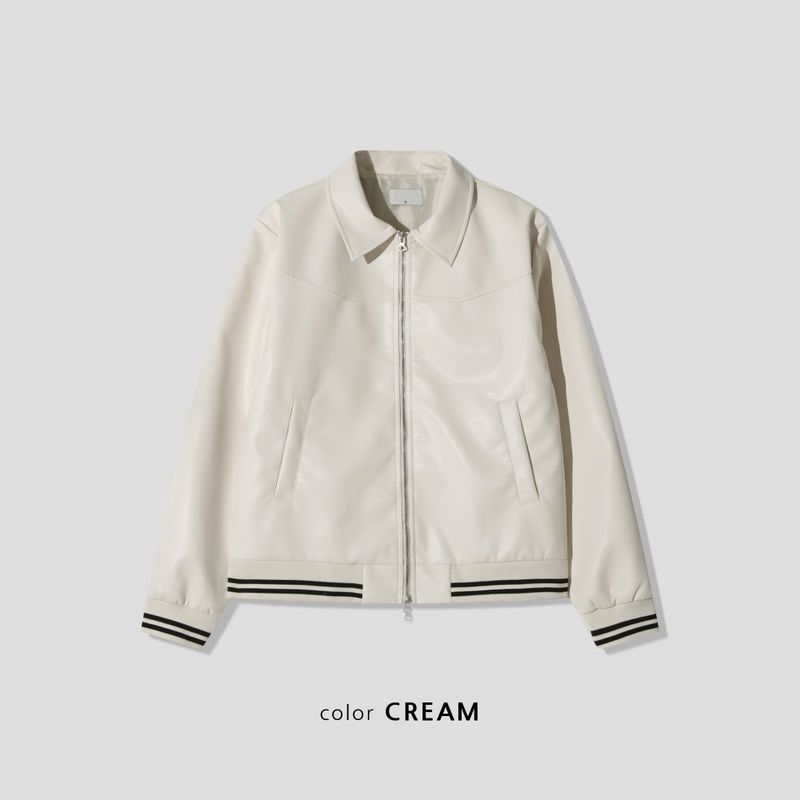 Louis Leather Sporty Crop Jacket (2 colors)