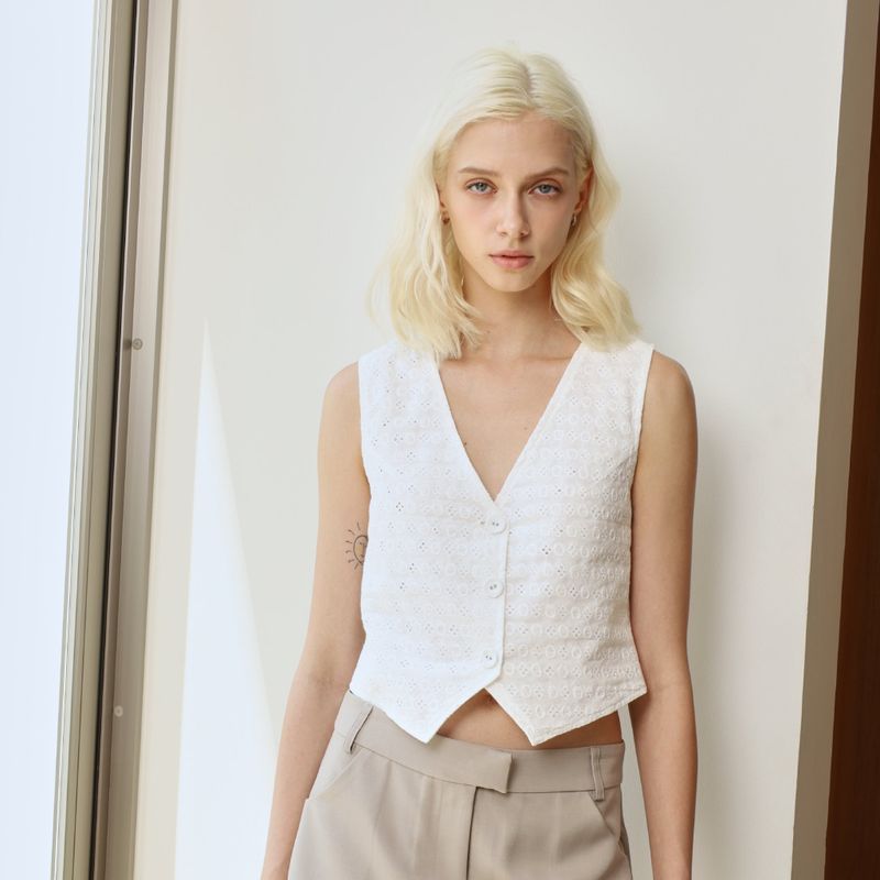 EVIE kimber VEST WHITE