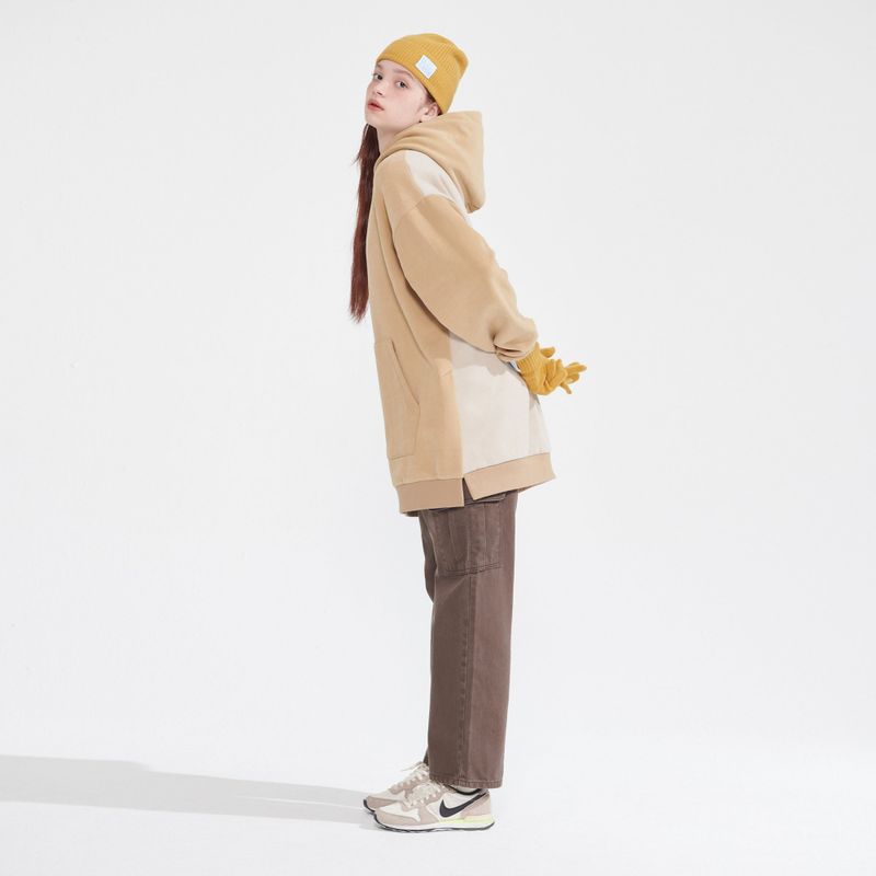 NAPPING HOODIE LONG SWEATSHIRT_BEIGE