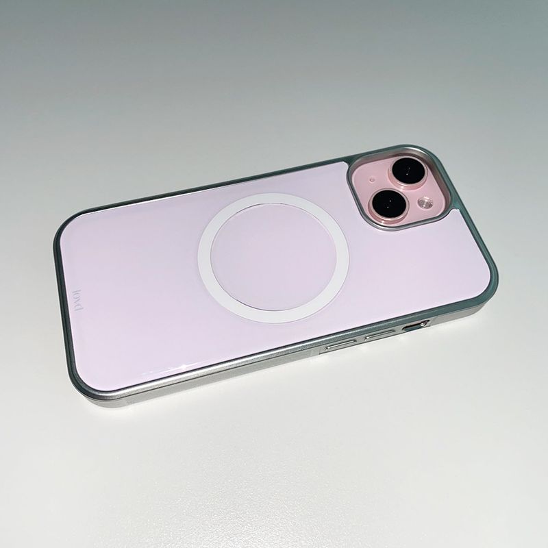 [MADE] MILKY PINK PHONE CASE (epoxy silver bumper)
