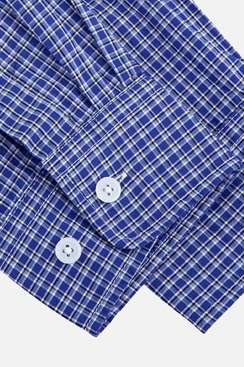 Washed Blue Check Shirt