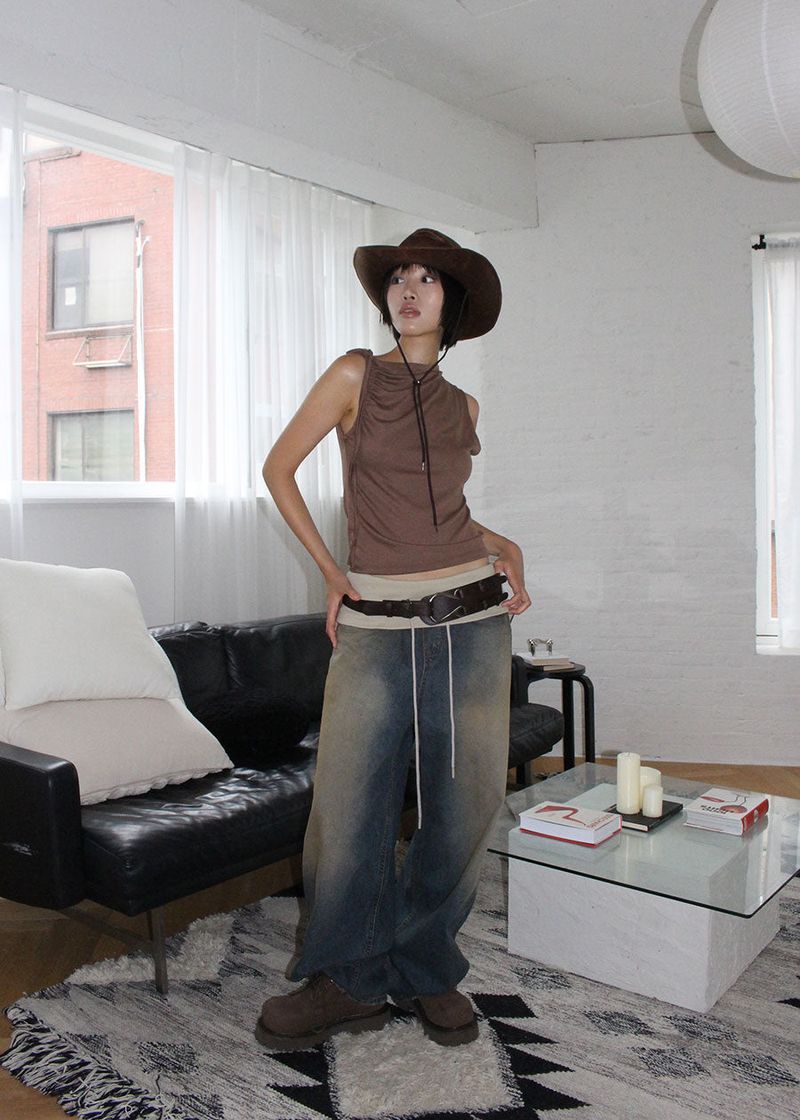 RIB FOLDING VINTAGE DENIM