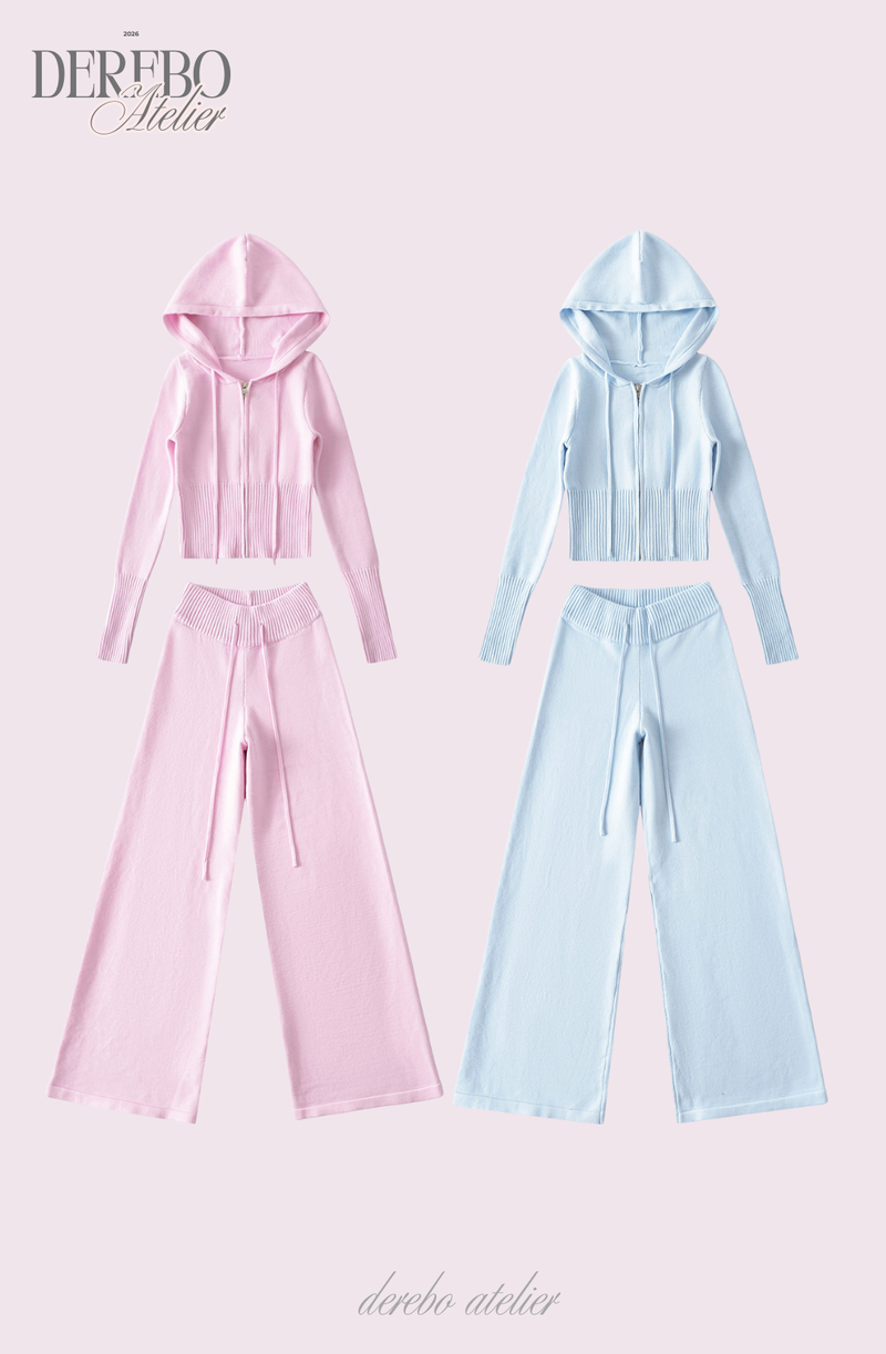 Cozy Knitwear Zip-up Training Set-up (TOP)