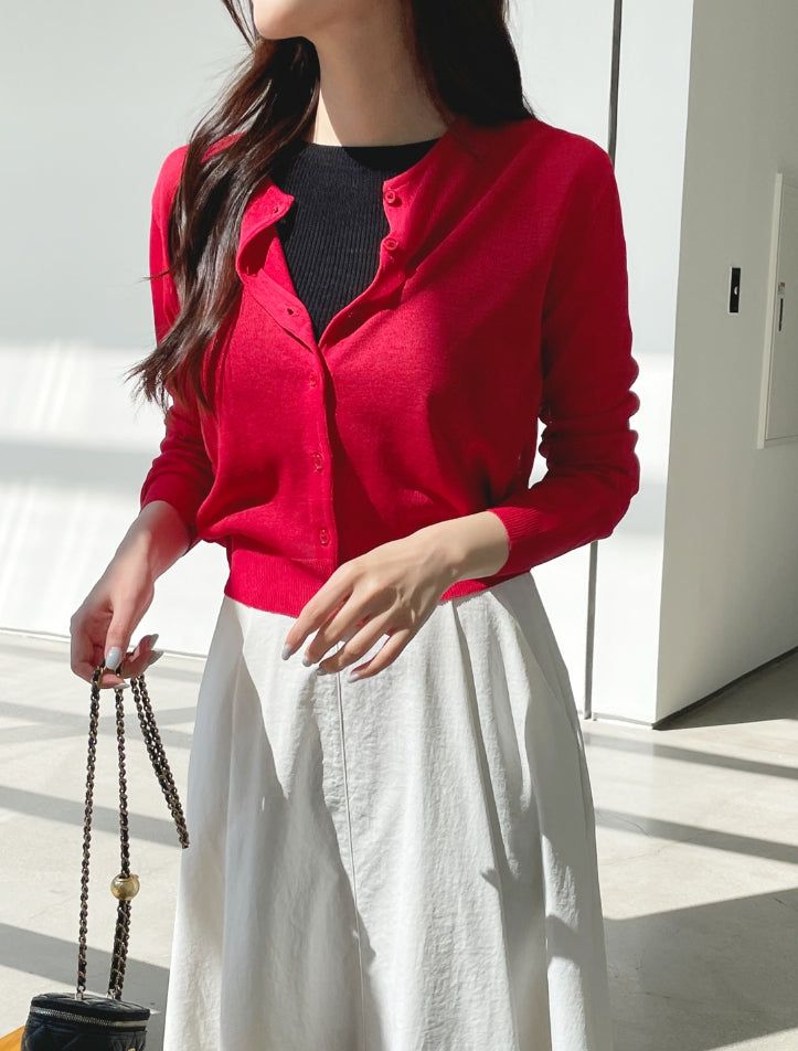 Even Banding Flare Long Skirt