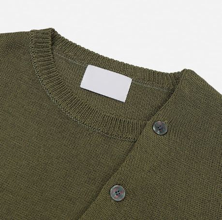 Bock Diagonal Button Linen Cardigan