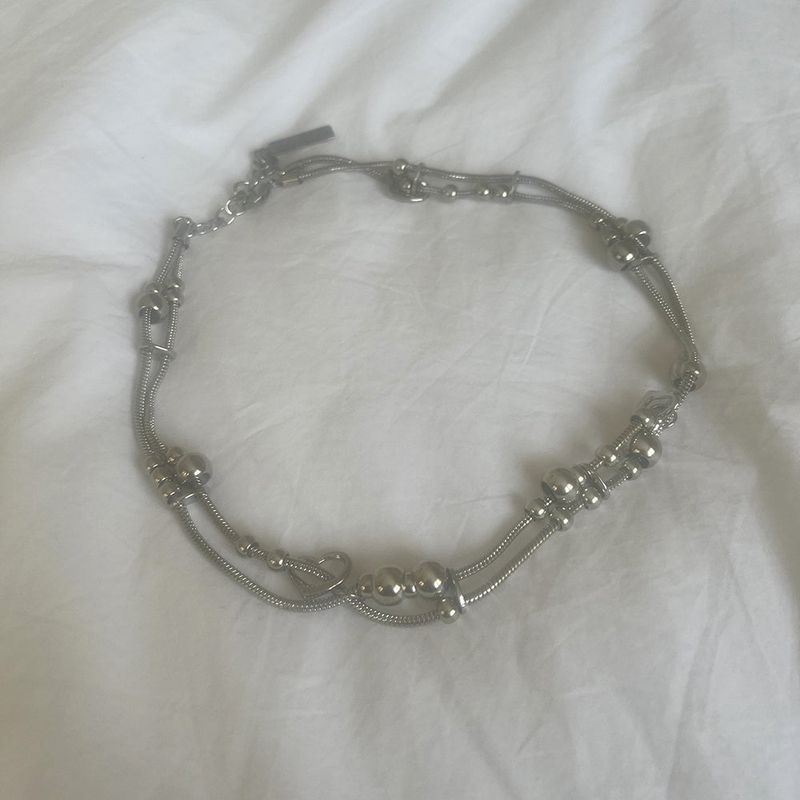 Newme Silver Ball Chain Necklace