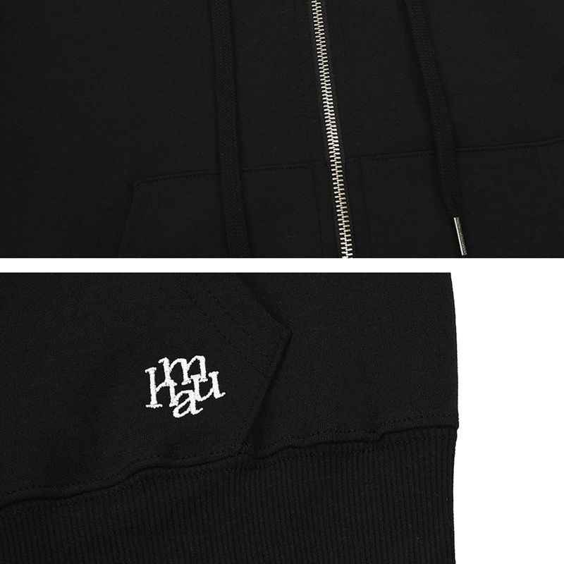 LOGO STITCH CROP HOOD ZIPUP