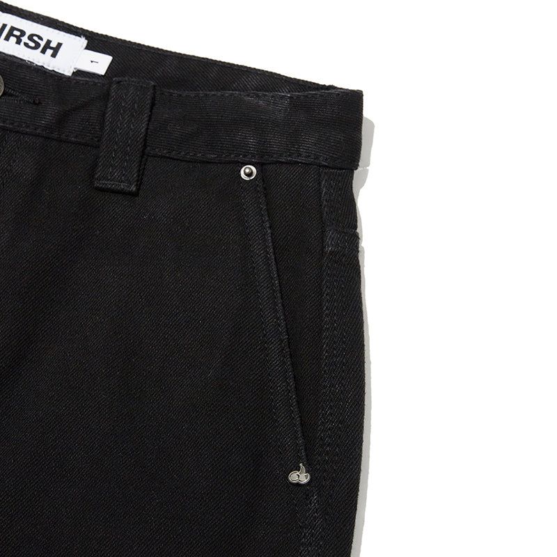 CHERRY BASIC NAPPING DENIM PANTS [BLACK]