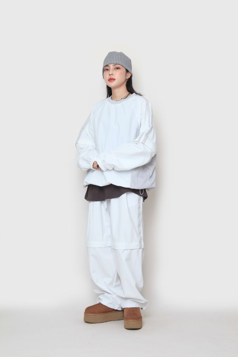 two-way nylon sweatshirt
