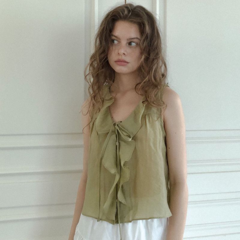 Passionate ruffle blouse (yellow green)