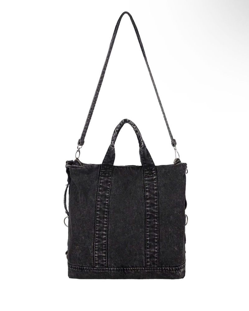 WASH-DENIM SHOULDER BAG (Black)
