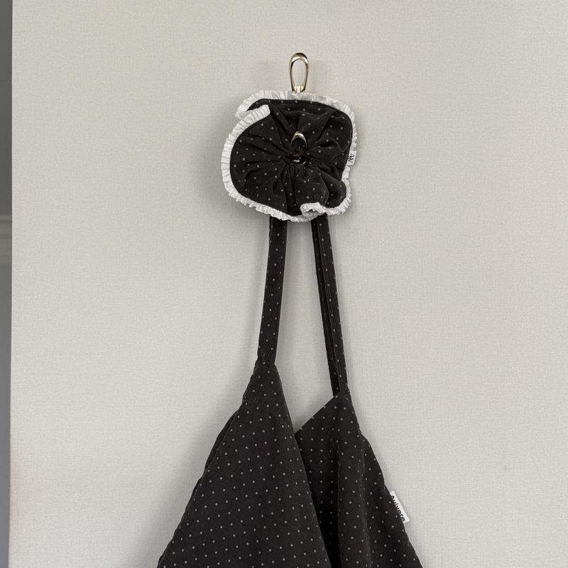 scrunchie corduroy dot_black