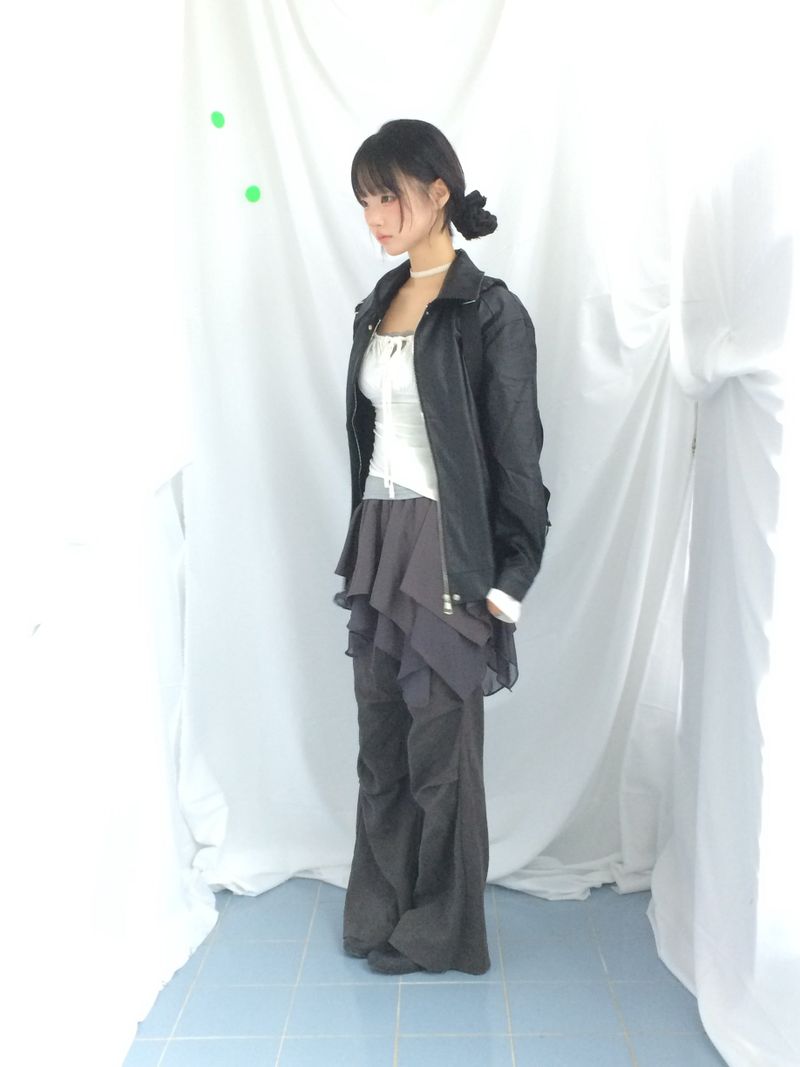 Slim Fit Ribbon Shirring Top