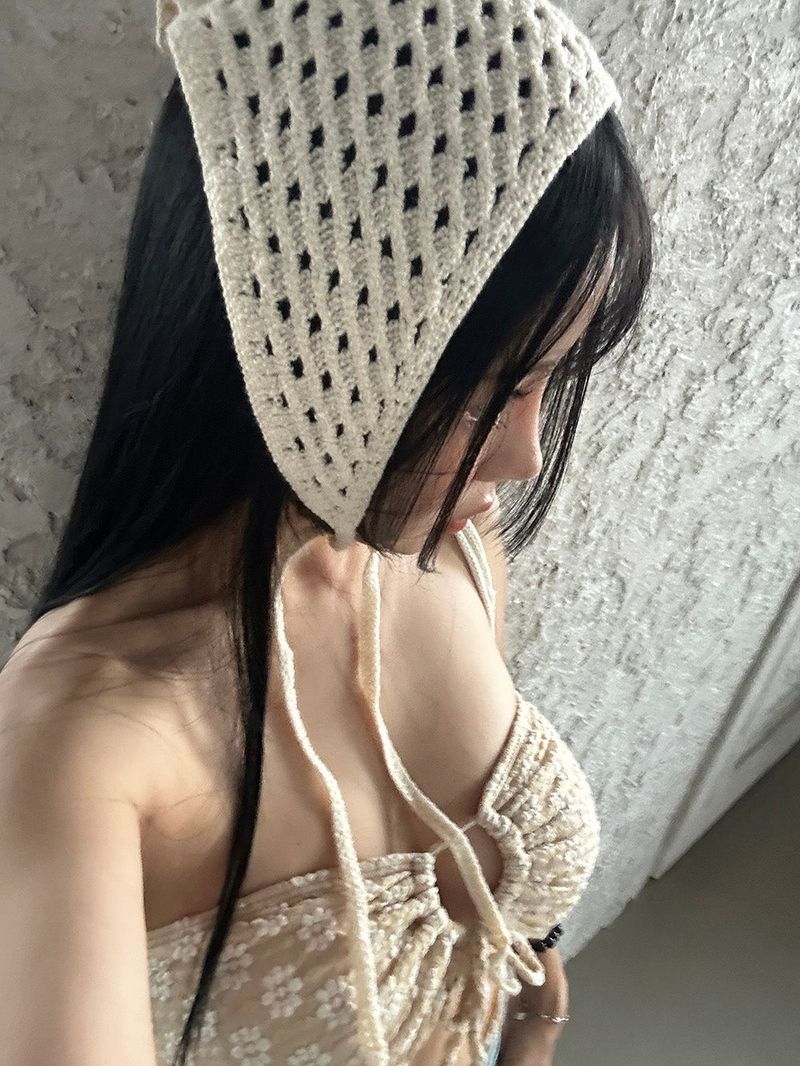 crochet hair bandana scarf