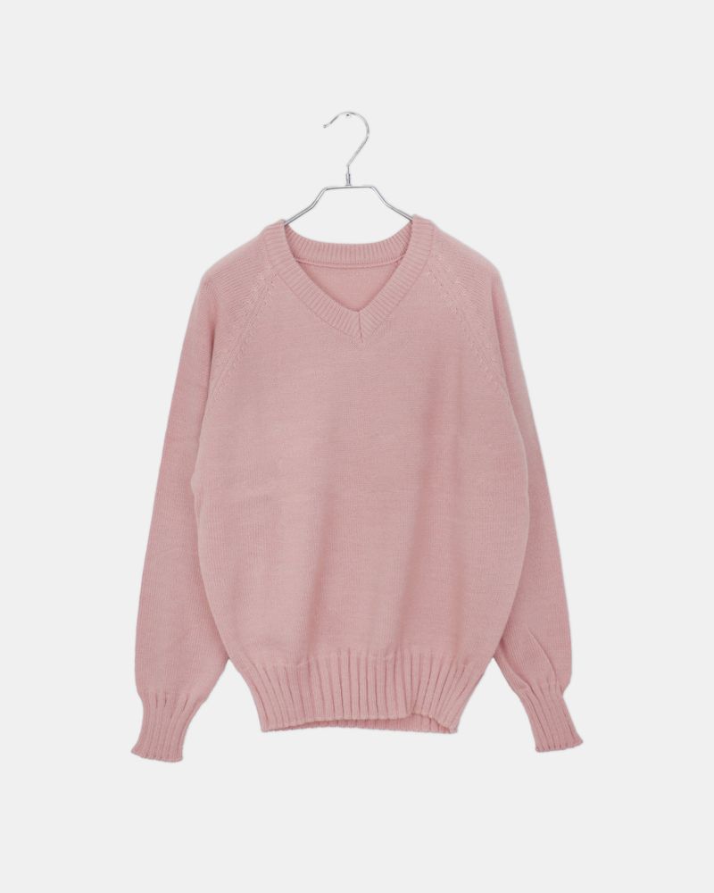 Shus Basic V-neck Loose Fit Long Sleeve Knit
