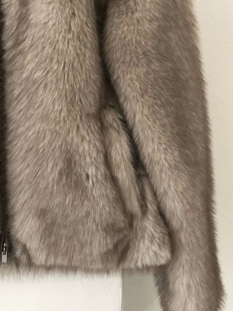 Fox fur zip-up