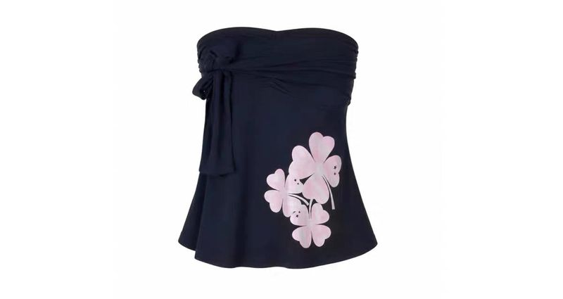 Y2K Pink Clover Tube Top