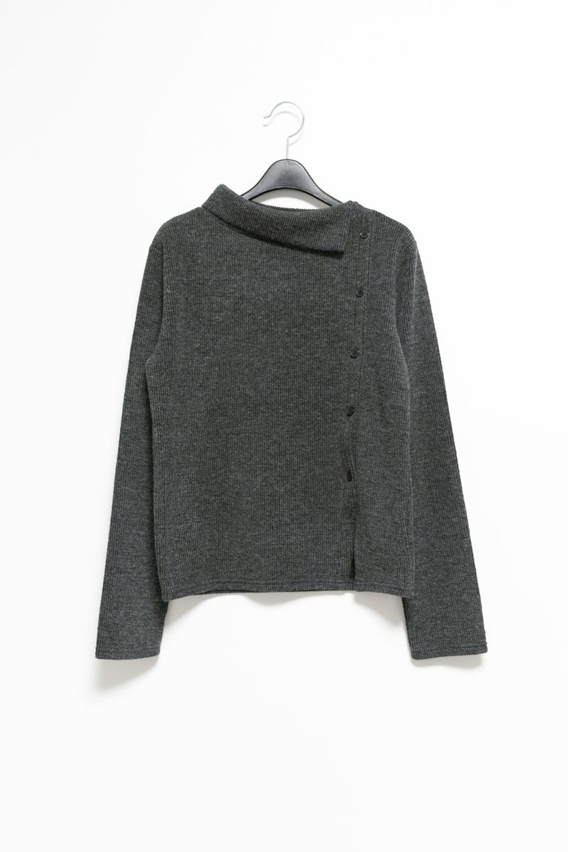 bokashi unbal collar knit top(4colors)