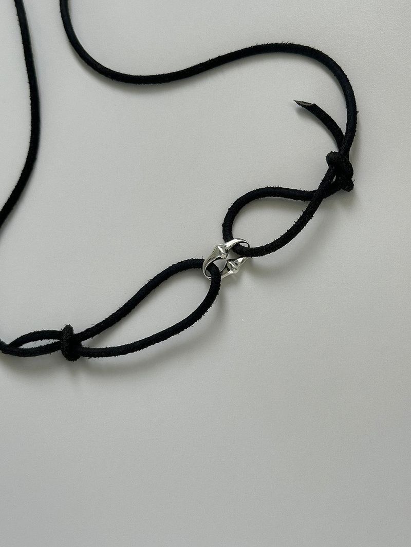 [925silver] Bold pendent suede necklace (2type)