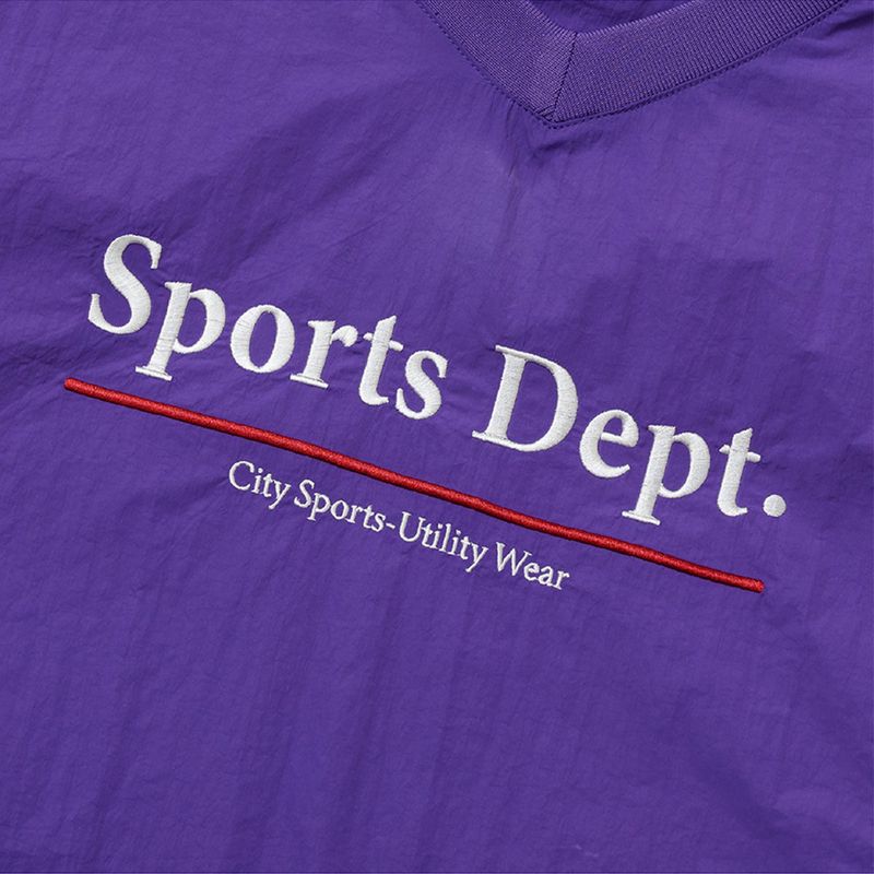 Sports Dept Logo Piping Nylon Pullover - Purple