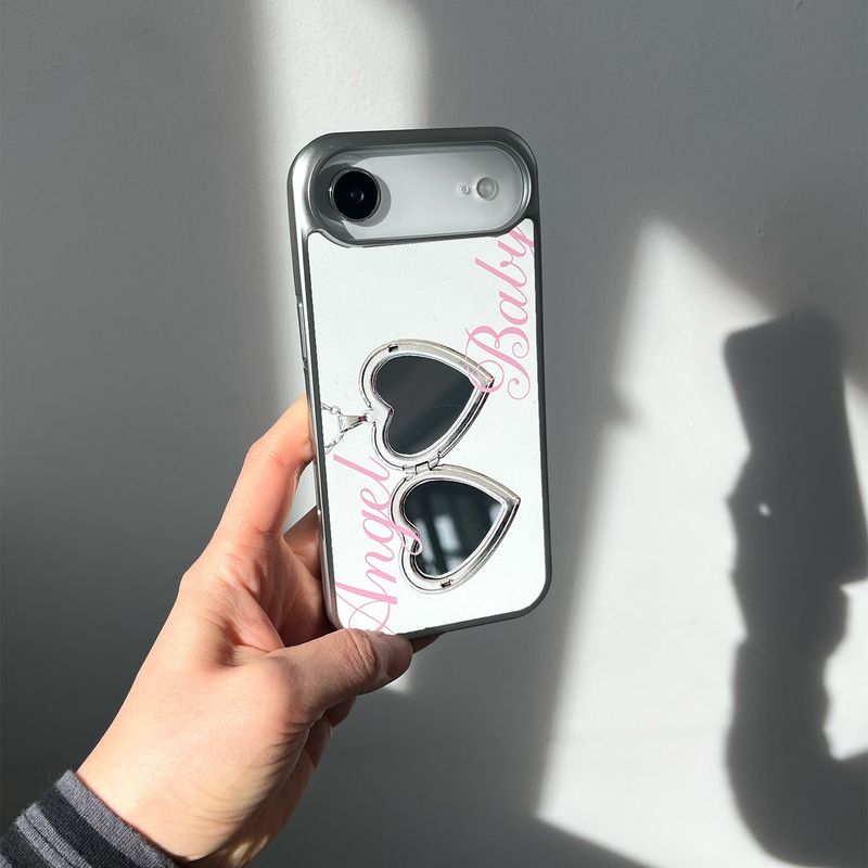 [MADE][Mirror Silver Bumper Case] Angel Baby • White